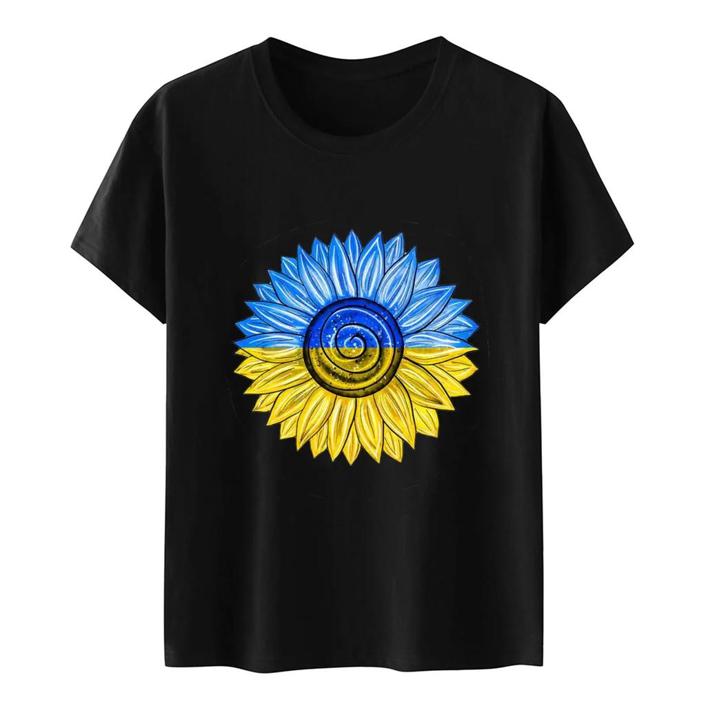 Ukraine Flag Printed Fashion Womens Tshirts Short Sleeve Funny Tops Tees Graphic Unisex T Shirts Women Men Clothing