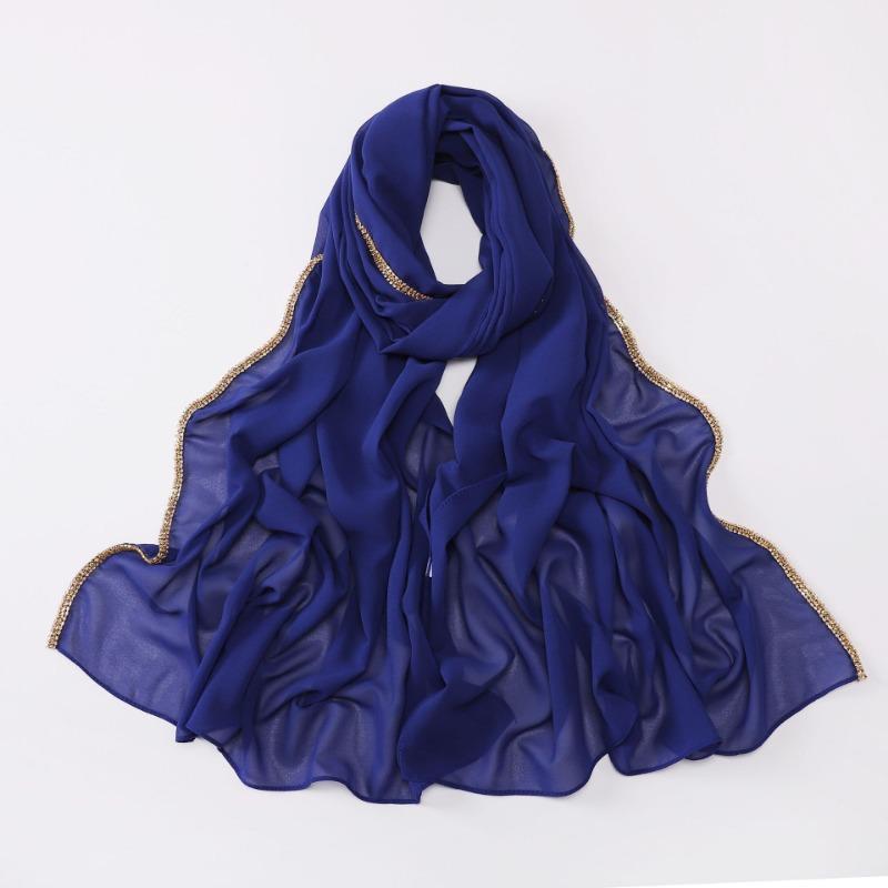 Ethnic Style Shiny Diamond Chiffon Scarf For Women All Season