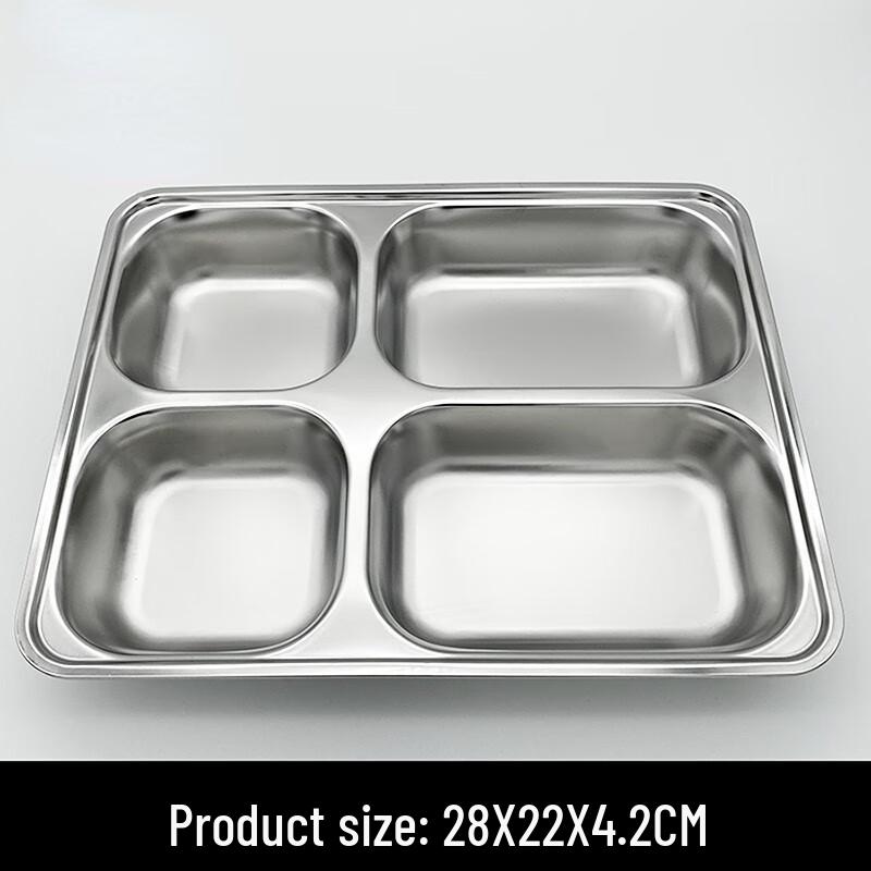 HORNED PANSY 304 Stainless Steel Deep Square Lunch Box Single Plate, 5 Pack