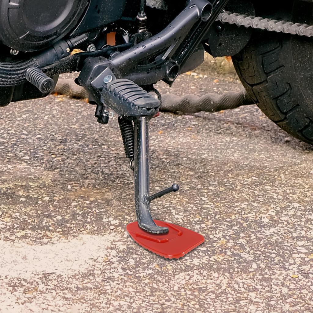F FIERCE CYCLE Motorrad Ständerunterlage Stützplatte Unterlage Seitenständer Verlängerungspad 4,5 x 4,3 cm Rot