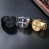 Retro Punk Stijl Wijsvinger Ring Mannen Kruis Titanium Staal Ring Trendy Mannen Roestvrij Staal Ring Zegel