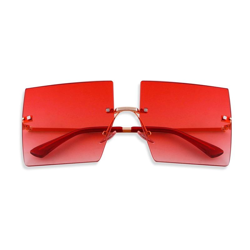 Fashion Oversized Square Rimless Sunglasses Women Men Designer Ocean Blue Pink Lens Frameless Sun Glasses Gradient Shades S30D