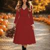 Halloween Women's Gradient Solid Print Midi Dress A Line Dress Vacation Casual Daily Regular Fit  Long Sleeve V Neck Black  Spring Fall