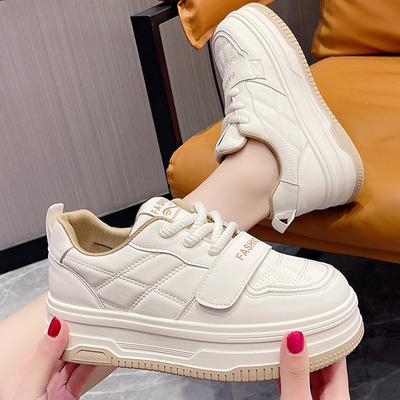 Leather Little White Shoes Women's Shoes Spring and Summer New Thick-soled Heightening Board Shoes Versatile Casual Sports Shoes Women's