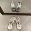 Fashion Women Shoes Diamond Transparent Slippers Women Solid Platform Wedges Shoes Women's Sandals Summer Square Toe High Heels Sandals