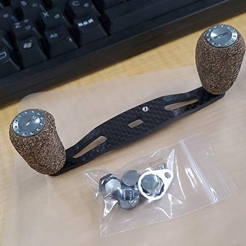 VISPREA Carbon Baitcasting Reel Handle with 95mm Carbon Crank for Shimano, Daiwa, and Abu Garcia YU49 (Black, 95mm)
