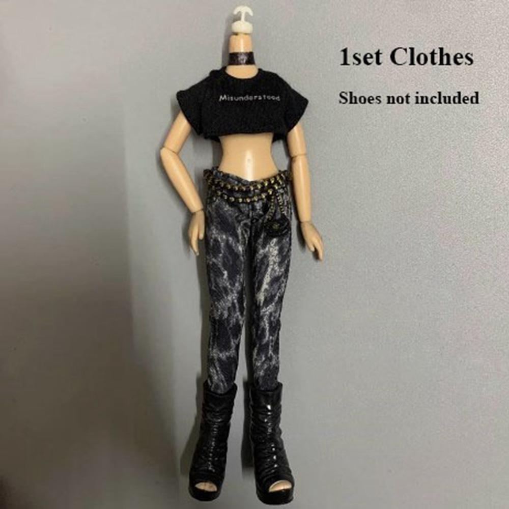 Kids Toys Doll Outfit Skirt Fashion T-shirt Pants Doll Dresses Clothes for 1/6 BJD 27~28cm Doll