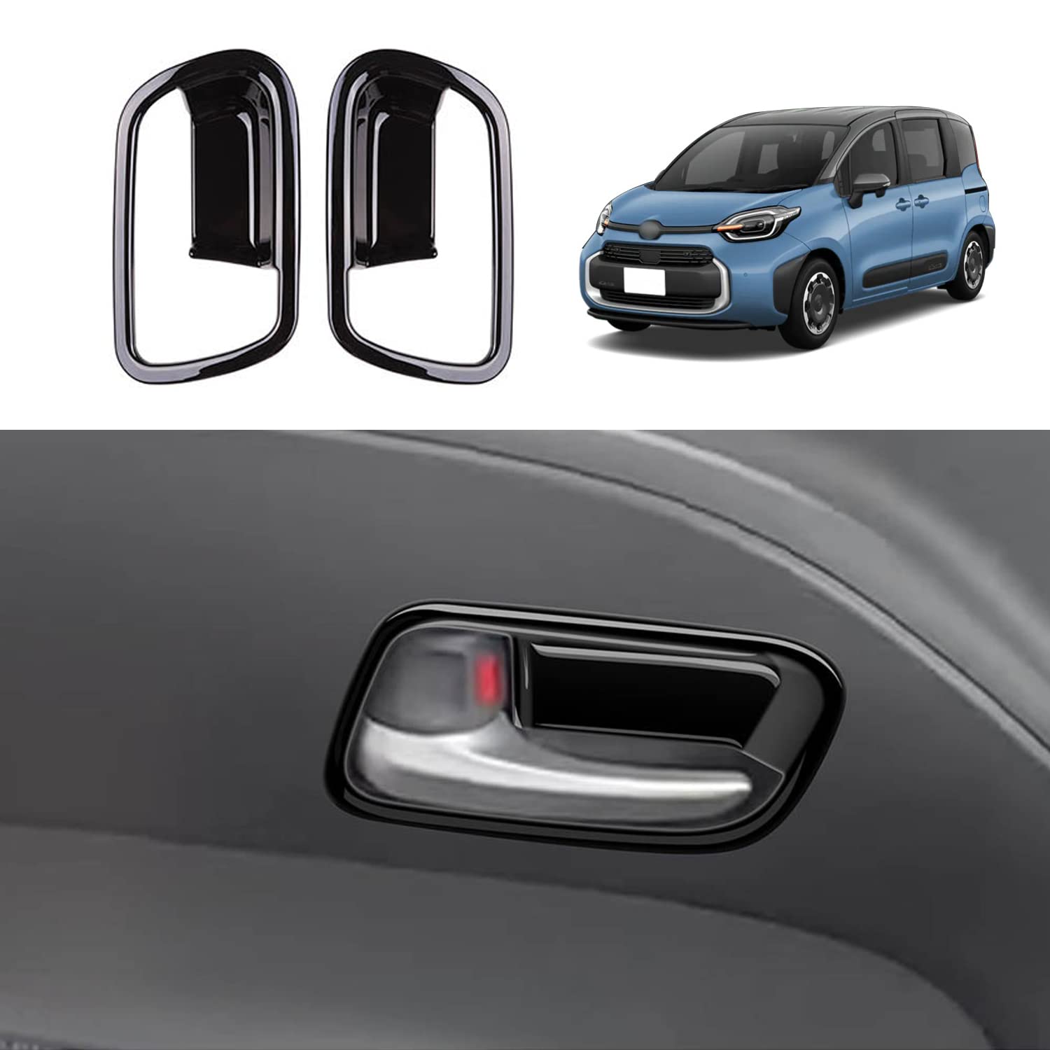 YOFAMO Совместимый Toyota New Sienta Серии MXP Панель внутренней ручки двери Накладка на ручку двери чёрный