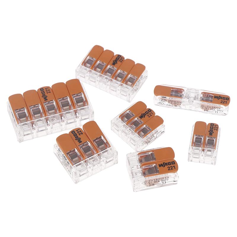 Original Wago Klemmenblock 221-412 221-413 221-415 221-2411 221-612 221-613 221-615 221-482 221-483 221-485 Verdrahtungsverbinder