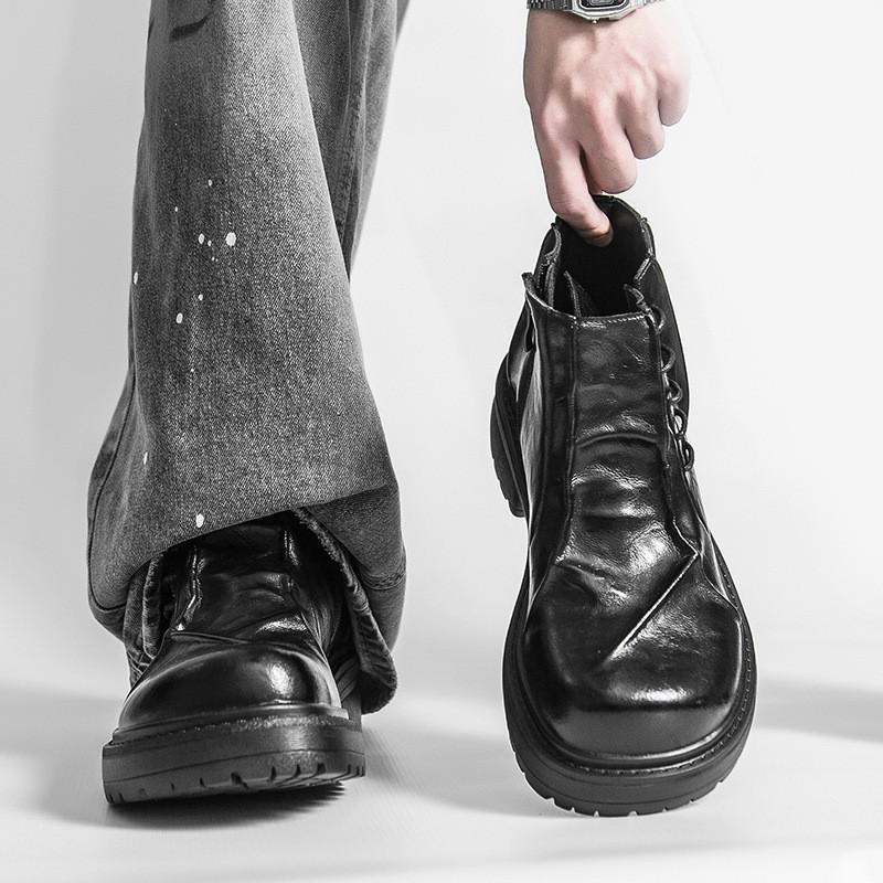 Stivaletti Chelsea da Uomo con Zip Laterale e Suola Chunky Scarpe Eleganti Casual Taglia 38-46
