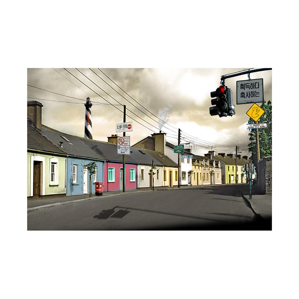Urban Nightscape Backdrop-City Street Scene for Weddings,Birthdays,Party Banner,Picturesque Scene,Wall Tapestry