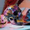 2D Acrylic Ornament Sign Gothic Flat Skull for Cabinet Mantel Halloween