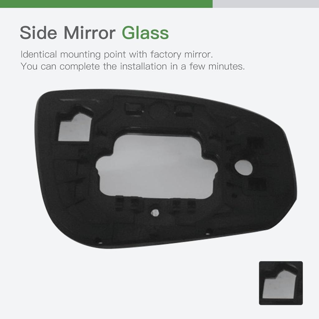 SCITOO Driver Side Mirror Glass Compatible with 2004-2008 For NISSAN MAXIMA W/O HEATED Chrome Flat Left Exterior Mirror Glass With Backing Plate