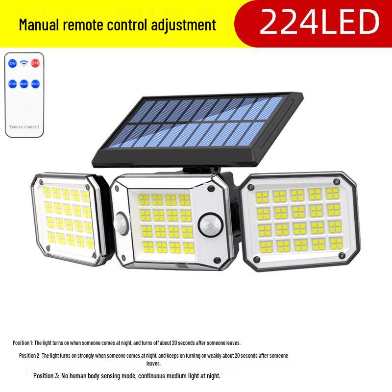 Super Bright LED Solar Wall Light, Waterproof Outdoor Door and Courtyard Lamp with Motion Sensor.