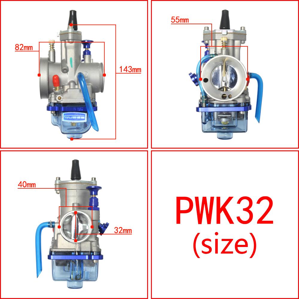 Universal Motorcycle Carburetor PWK 24 26 28 30 32 34 mm For Keihin Koso OKO YZ85 Power Jet 2T 4T Blue Transparent Cover Bowl