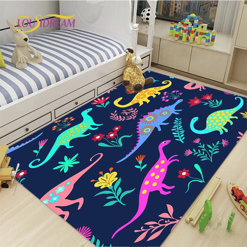 Cute Cartoon Dinosaur Carpet for Living Room Bedroom Rugs Kitchen Kids Door Unslip Floor Mat Birthday gift photography props Rug