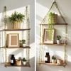 2/3 Layers Wall Shelves Bohemian Style Wall Rack New Hanging Shelves  Bedroom Decor