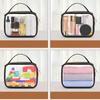 Clear Waterproof PVC Travel Toiletry Bag - Compact Portable Makeup Organizer with Handle & Zipper for Carry-On Luggage