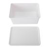 Laundry Powder Container Small Storage Bin Multipurpose Box for Home Laundry Room Organization Filp Lid White Short