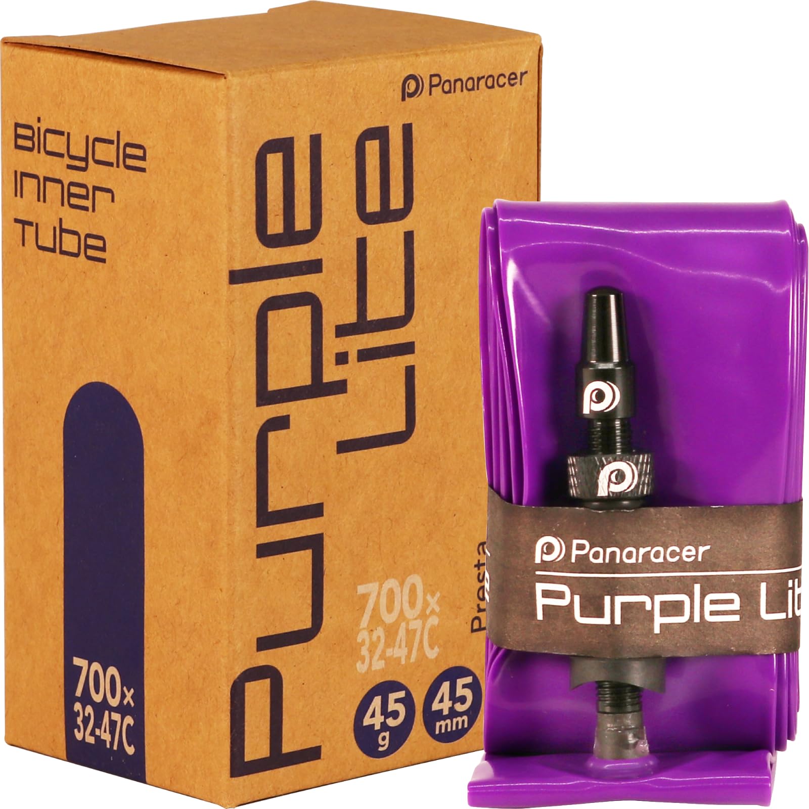 Panaracer Purple Lite Ultralight TPU Tube Presta Valve 45mm PURPLE LITE 700x32-47C TW732-47F45-PL фиолетовый