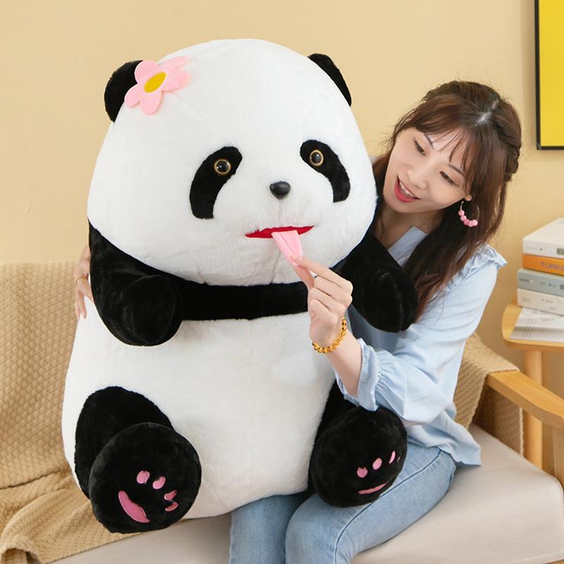 Adorable Panda Stuffed Animal Short Plush High-quality Pp Cotton Filling 35cm Height