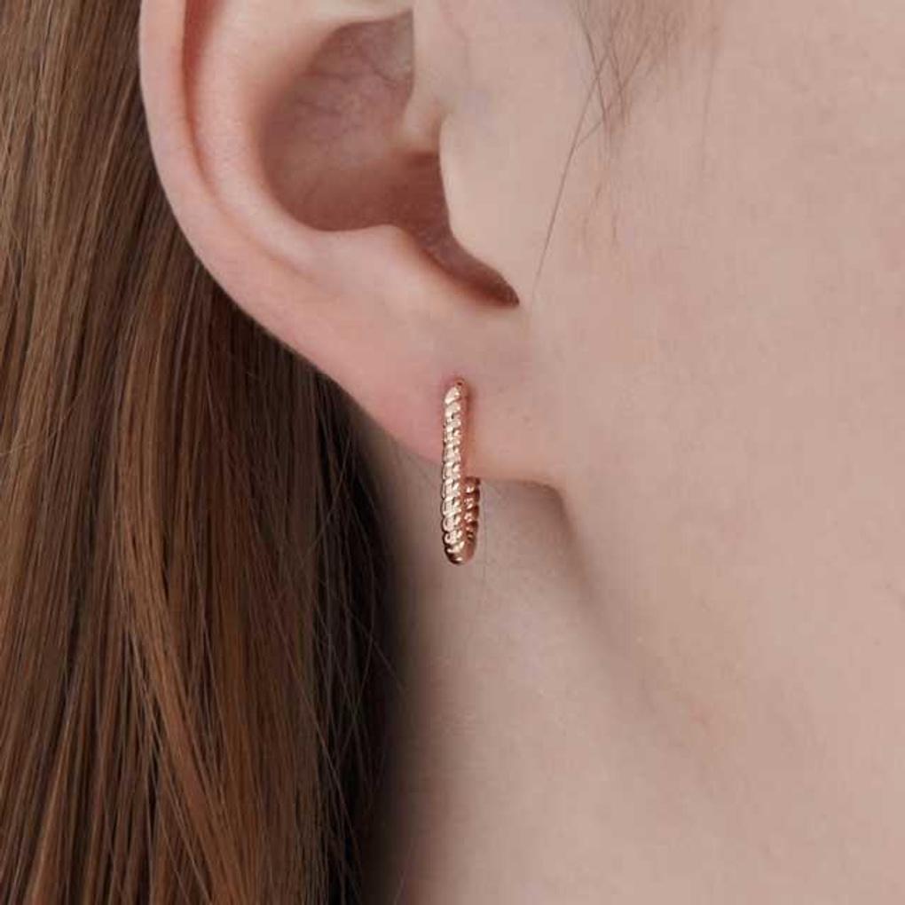 14K Line Square Volume Earrings C24EGP210