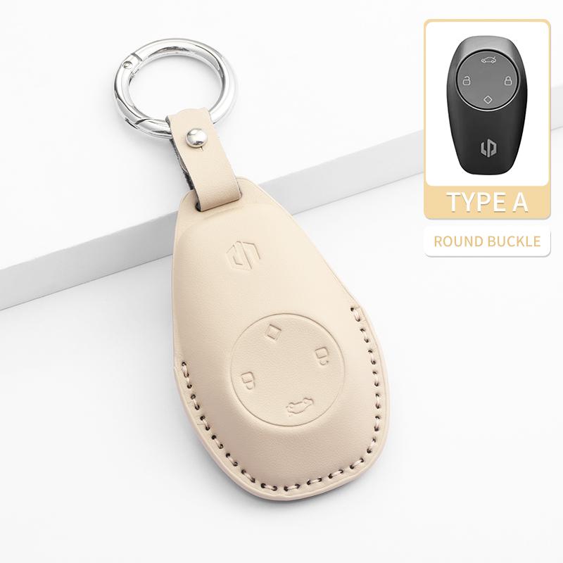 Coque de Protection en Cuir pour Clé de Voiture Coquille Accessoires Porte-Clés Pour Leapmotor T03 S01 C11 Pour - Leapmotor C01 T03 S01 C11