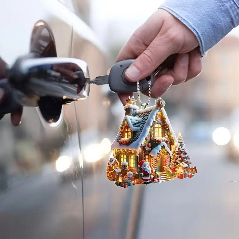 Kreativer Weihnachtsbaum Weihnachtsmann Acryl Hängeornament Autoanhänger Heimdekoration