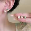 Pinkdudu Sugar Cube Yellow Diamond Stud Earrings Sparkling Light Luxury High-End Earrings Elegant PD2518