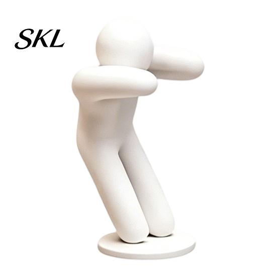 Minimalist Man Decoration 1/8Pcs 3D Printed Game Character Figure, Sitting Standing Lying Figurine, DIY Figurine Abstract White Statue, Collectible