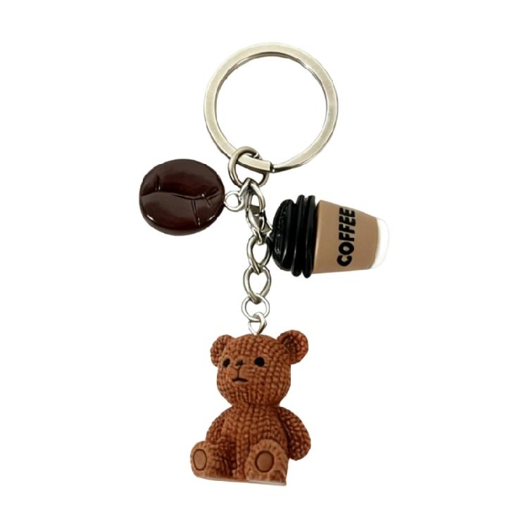 

Functional Mini Cartoon Bear Coffee Bean Keychain Pendant For Keys Purse Wallet or Daily Essential Attachment 1