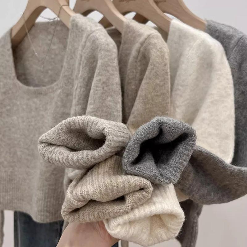 Autumn Square Collar Sexy Slim Fit Knitted Sweater for Women Fashion Winter Pullovers Women Sweaters Tops Elegant Soft Warm Ladies Knit Jumpers 25863