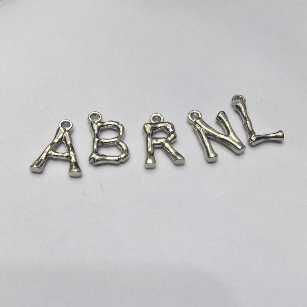 European & American Copper Bamboo Letter Pendants - Elegant, Versatile Jewelry Accessories