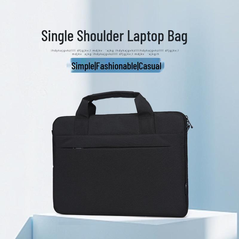 

14 Waterproof Laptop Shoulder Bag: Multifunctional Handbag for Apple & Huawei 15.6-inch чорний