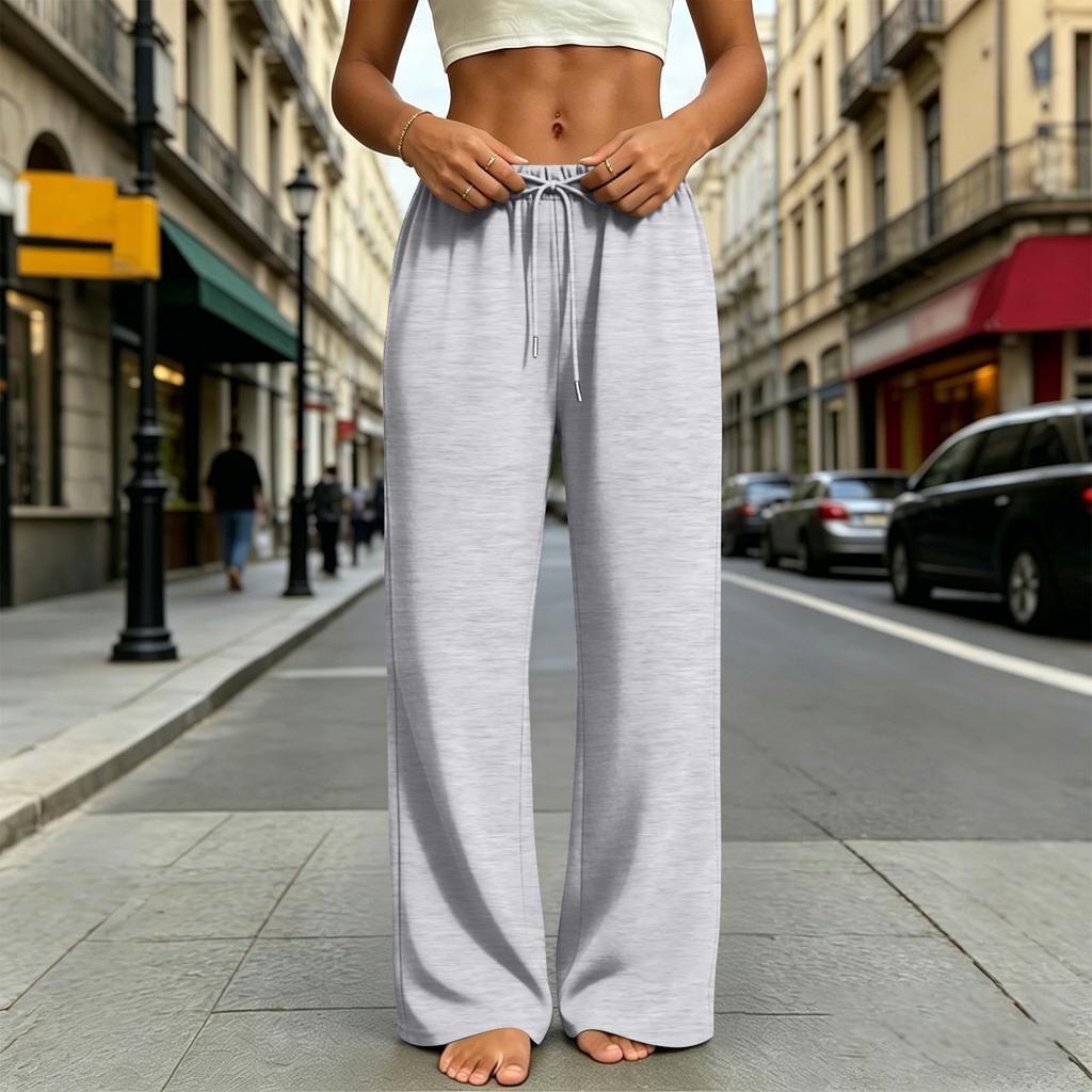 Women's Wide-leg Athletic Pants, Loose Straight-leg Casual Pants, Athletic Jogging Pants