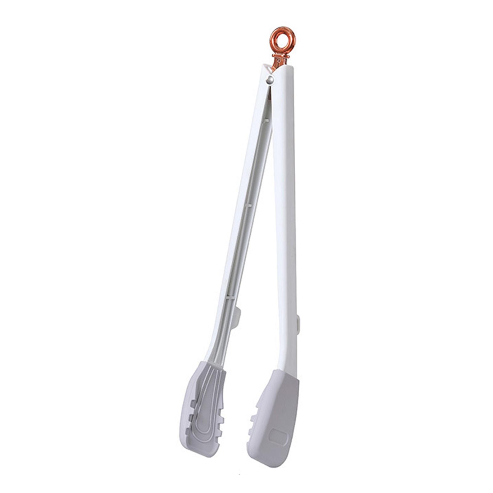 

Silicone Barbecue Tongs High Temperature Resistant Food Tongs For Home Kitchen білий