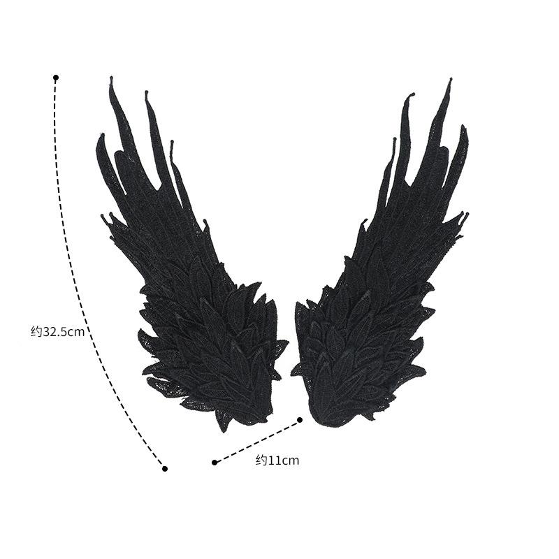 Black Devil Wings Cosplay Accessories Lolita Anime Angel Wing Feather Embroidery Headdress Halloween Party Costumes Hair Props
