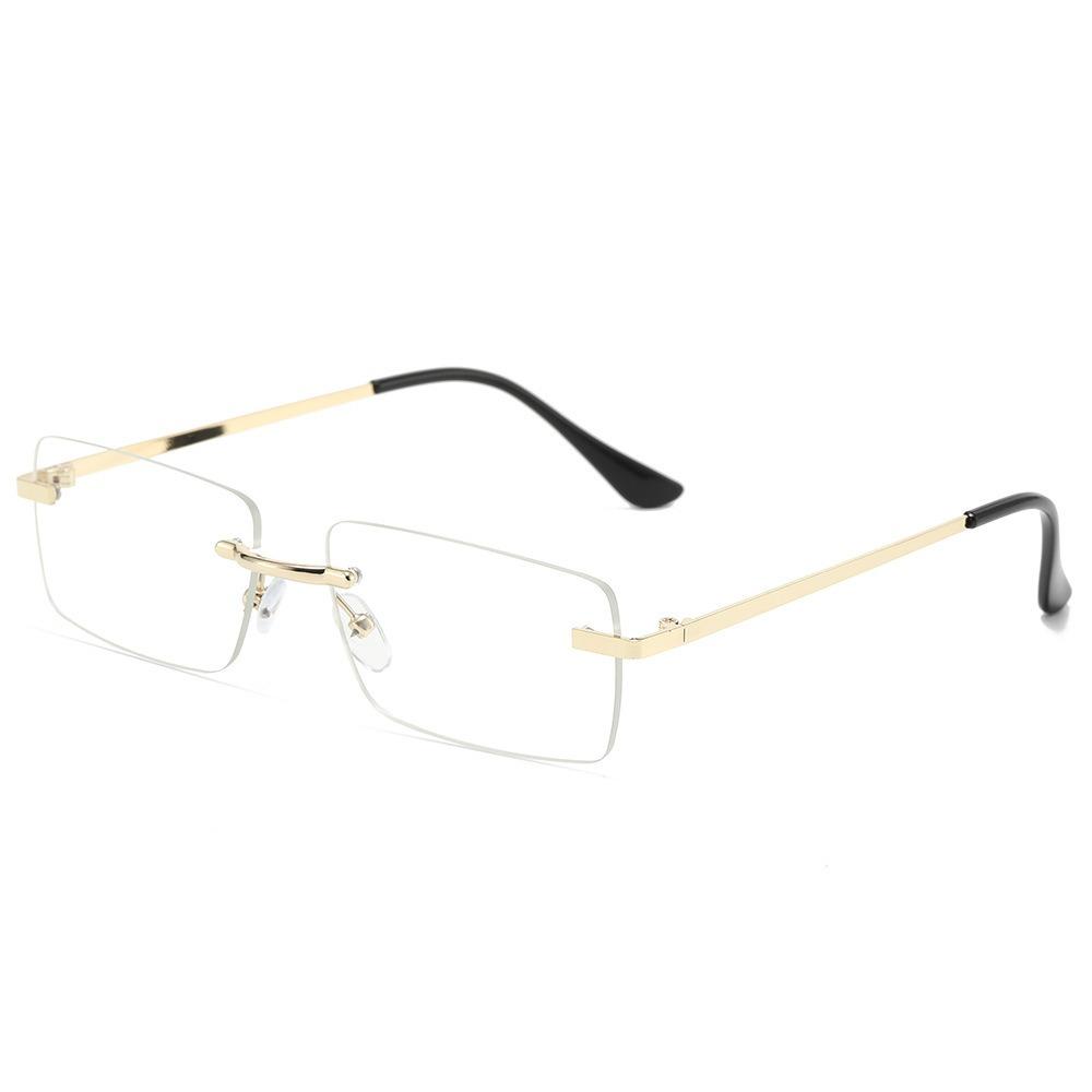 1Pc Men's Fashion Glasses New Metal Frameless Elegant Retro Versatile Trendy Suitable for Daily Use Vacation Outdoor Sun Protect