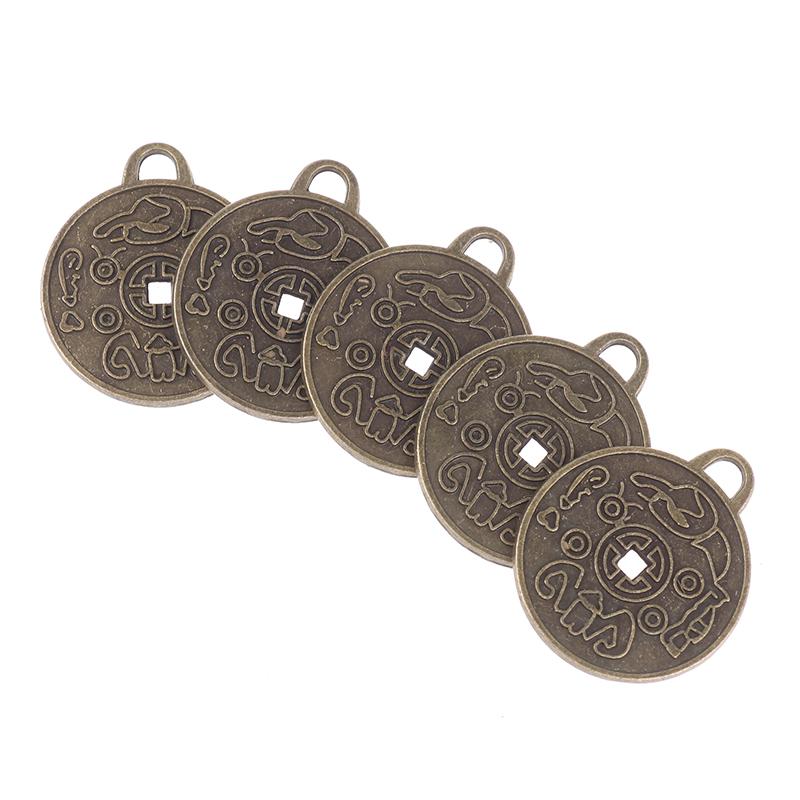 1/3/5Pcs Chinese Taoism Ancient Coin Pendant Necklace Exorcising Evil And Demon Enhancing Luck With Amulet Coin Jewelry