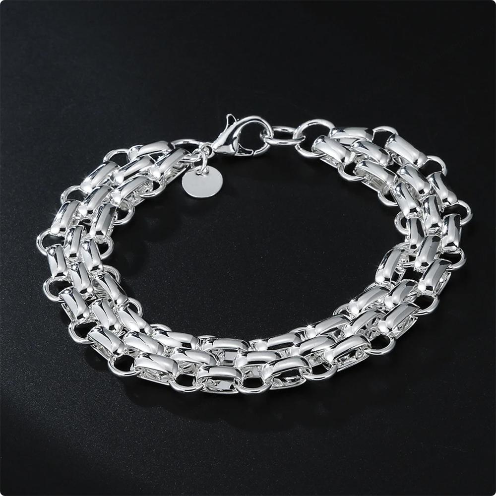 Neues 925er Silber Charm Klassisches 8 Zoll Armband Für Männer Frauen Mode Hochzeit Verlobung Geschenke Party Schmuck