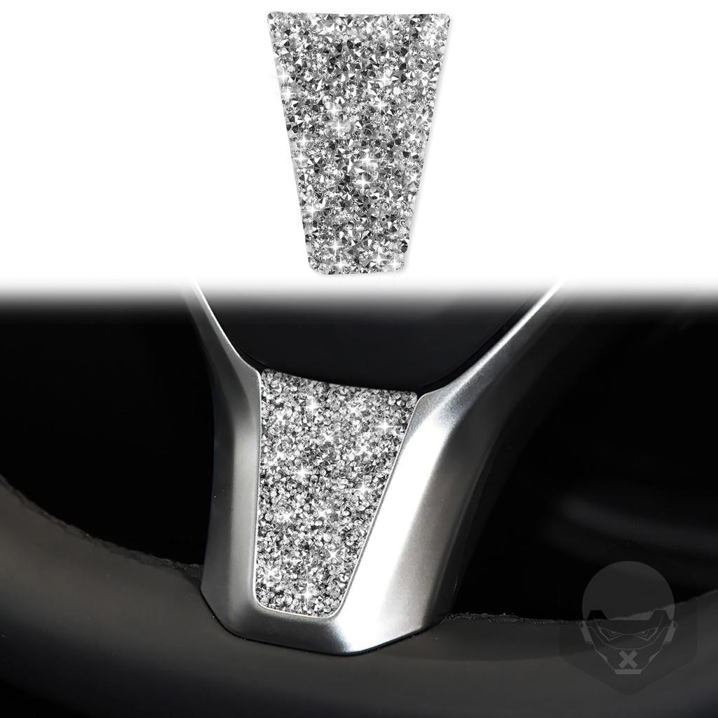 For Tesla Model S/X 2014- Car Interior Accessories Carbon Fiber Steering Wheel Decal Decorative Sticker