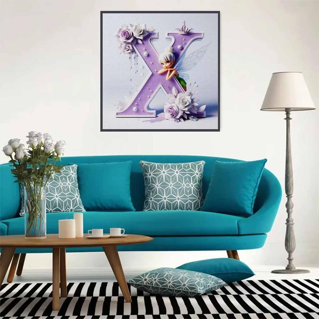 DIY Diamond Painting Round Diamond Elf Letter X Full Diamond Mosaic Home Decoration Painting Cross Stitch Kit