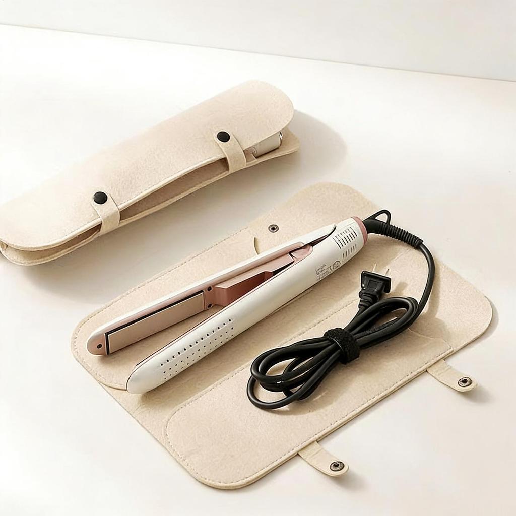 Hair Straightener Bag Styling Tool Straightener Organizer Flat Iron Travel Case Heat Insulation Mat for Brush Attachments
