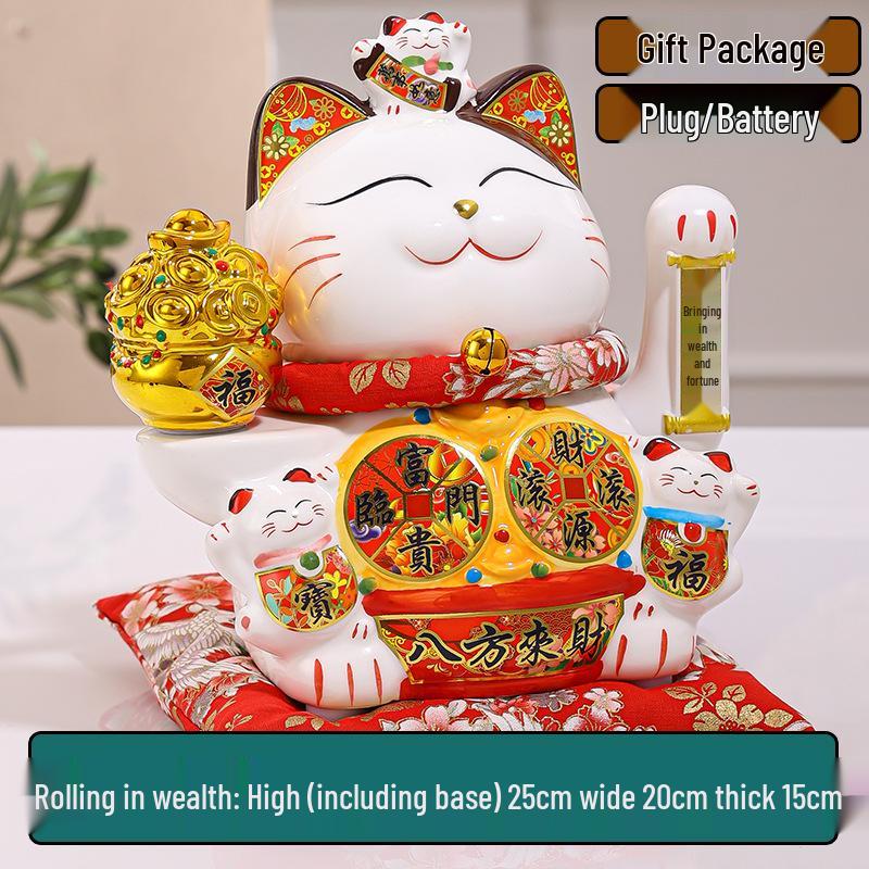 Large Lucky Cat Maneki-neko Ornament Shop Decoration for Home or Cashier Counter Opening Gift
