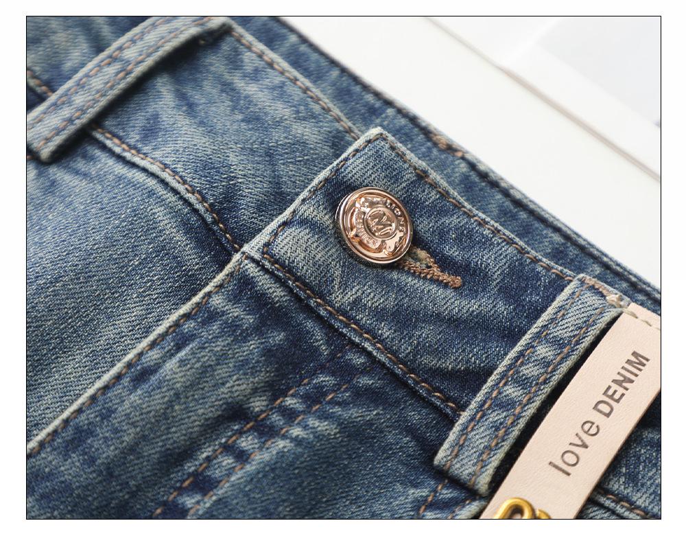 Women's High Waist Slimming Rolled Hem Denim Cigarette Pants - 2024 Autumn Fashion Straight Leg Crop