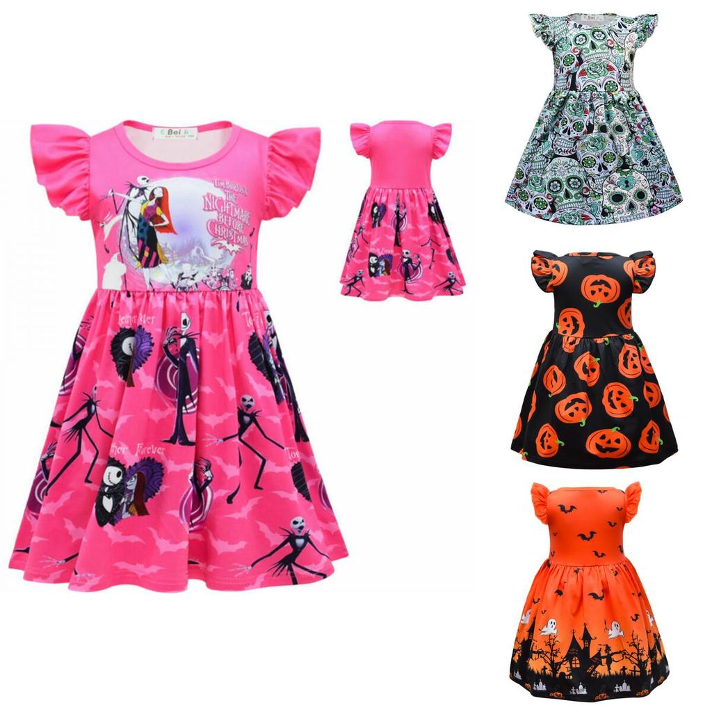 Girls Princess The Nightmare Before Christmas Dress Halloween Cosplay Skirt