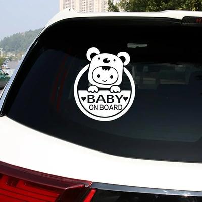 Adesivo per paraurti per finestrino auto con scritta "Baby On Board", adesivi riflettenti per auto, simpatici adesivi con cartoni animati, accessori per auto