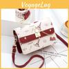 Kleine quadratische PU-Tasche mit Blumenmuster und Farbblockdesign für den täglichen Gebrauch
