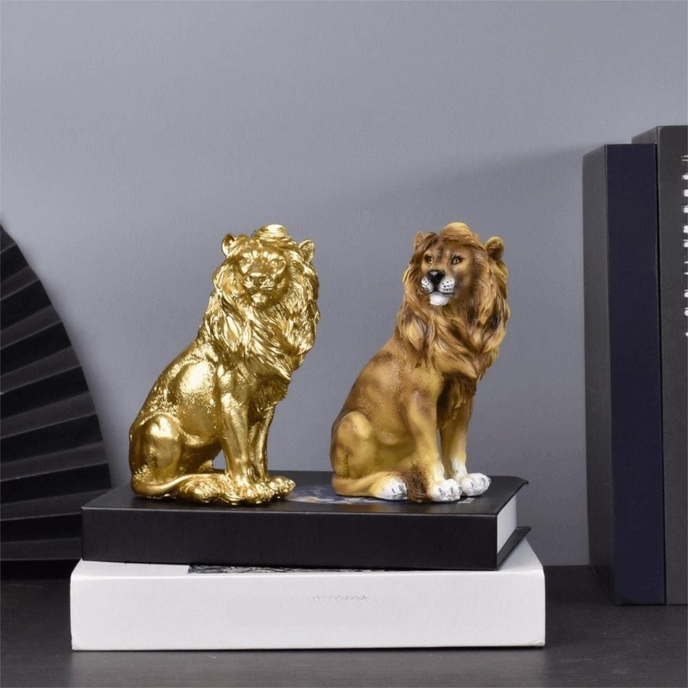 Retro Löwenstatue Luxus Miniatur Figur Skulptur Tierornament Wohnzimmer
