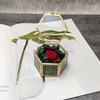 Hexagon Geometric Jewelry Accessory Box Gold Ring Box High-end Hexagonal Ring Box  Wedding